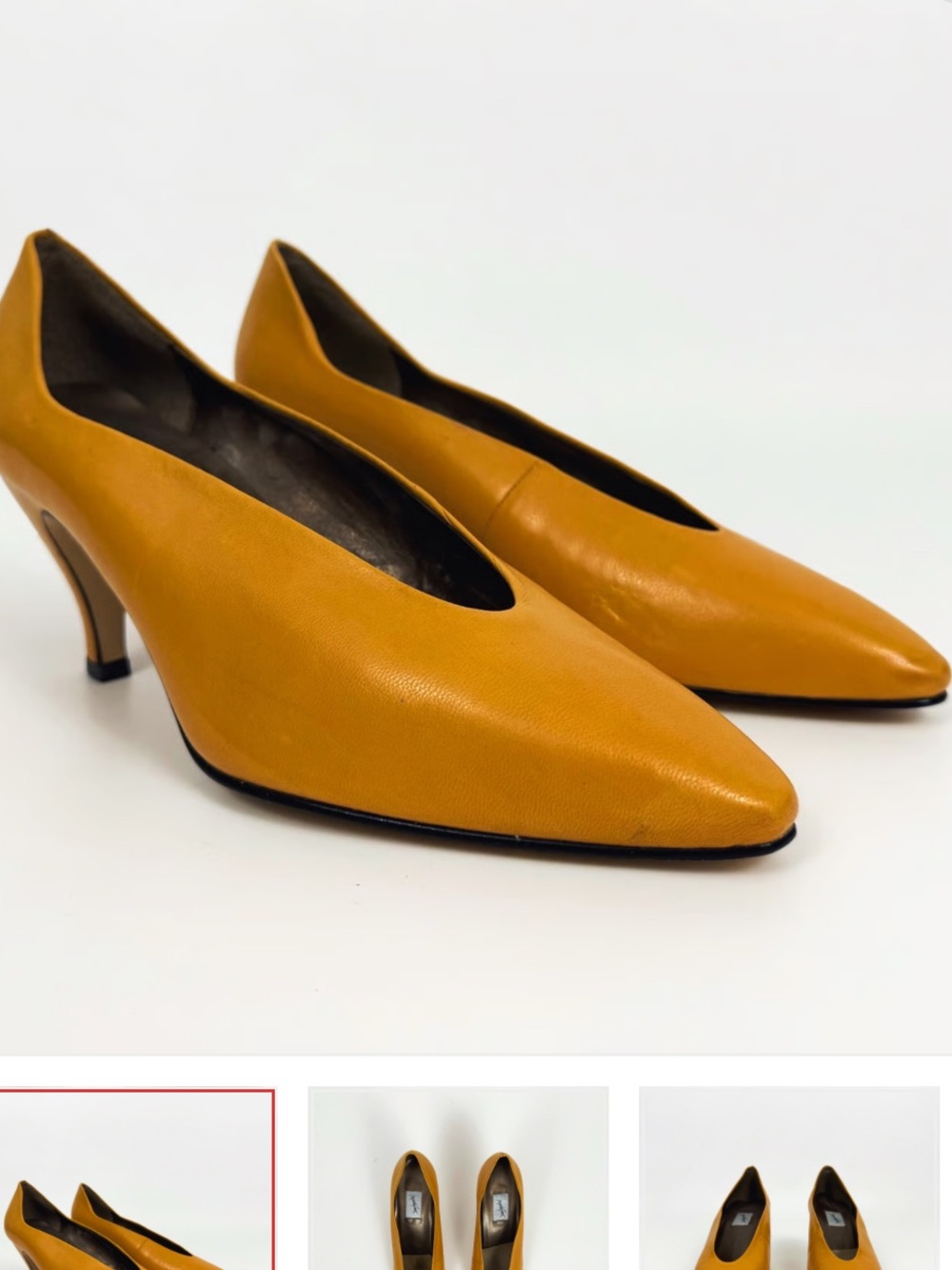 Jacqueline Ferrar Yellow Mid-Heel Pumps